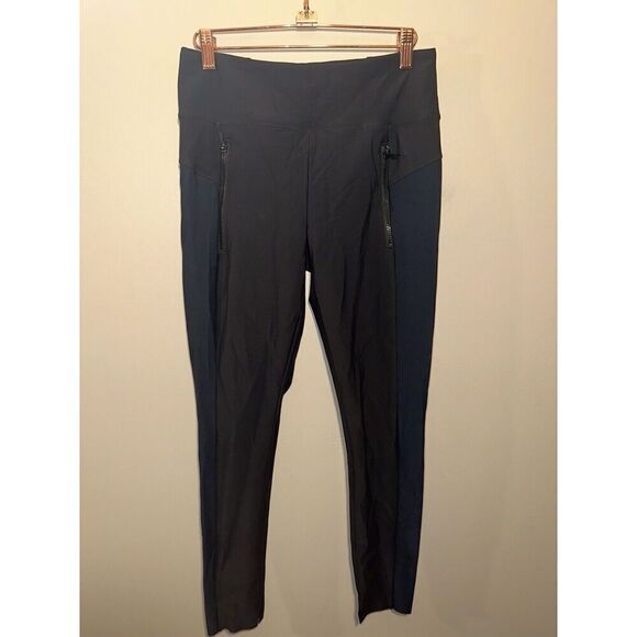 Athleta Stellar Tights Zip‎ Pocket Elevated Skinny Pants Size Small Black Blue - Picture 2 of 5